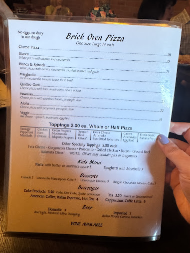 Menu Vicinis Italian Restaurant And Pizzeria - 4