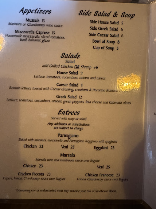 Menu Vicinis Italian Restaurant And Pizzeria - 6