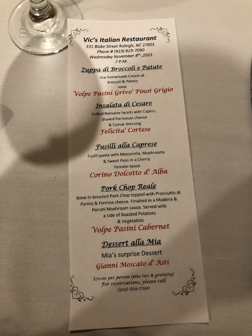 Menu Vic's Italian Restaurant & Pizzeria - 9