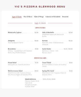 Menu Vic's Pizzeria - 2