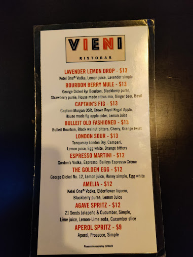 Menu Vieni Ristobar - 0