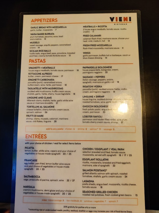 Menu Vieni Ristobar - 9