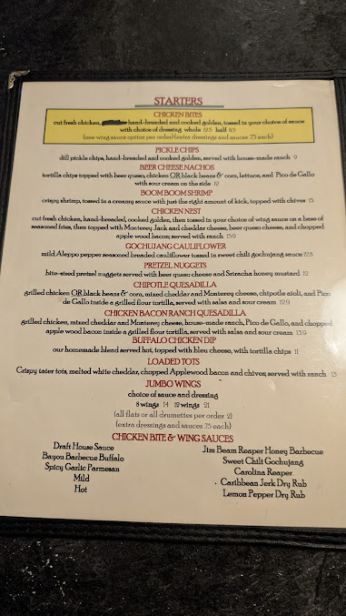 Menu Village Draft House - 2
