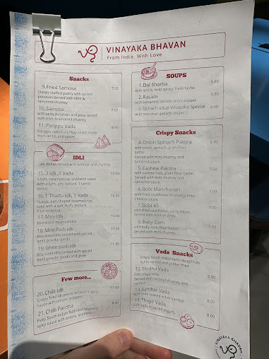 Menu Vinayaka Bhavan - 2