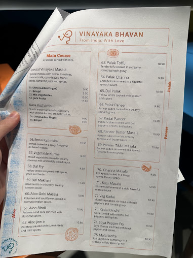 Menu Vinayaka Bhavan - 4