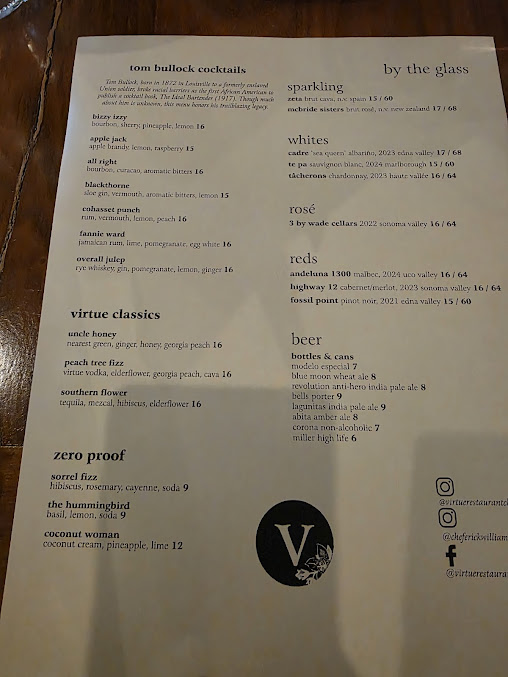 Menu Virtue Restaurant - 4