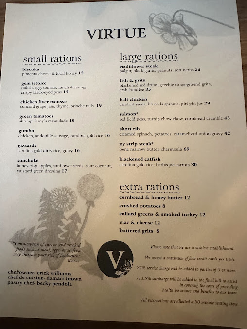 Menu Virtue Restaurant - 6
