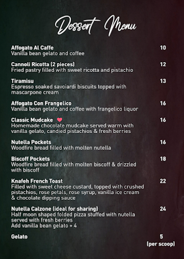Menu Vitaly Italian & Woodfire Pizza Restaurant - 1