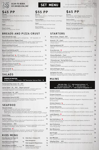 Menu Vitaly Italian & Woodfire Pizza Restaurant - 2