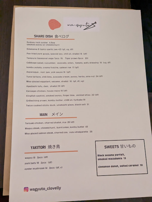 Menu Wagyuto Clovelly - 1