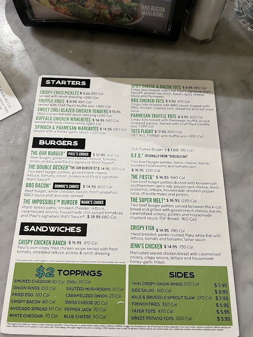 Menu Wahlburgers - 3