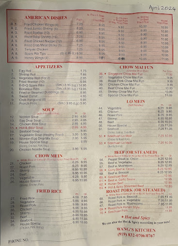 Menu Wang's Kitchen - 0