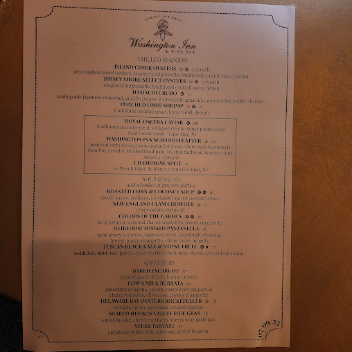 Menu Washington Inn & Wine Bar - 5