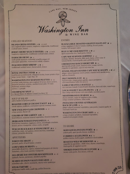 Menu Washington Inn & Wine Bar - 7