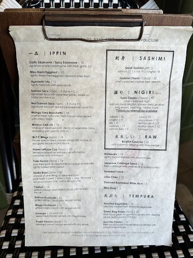 Menu Washoku Vaucluse - 1