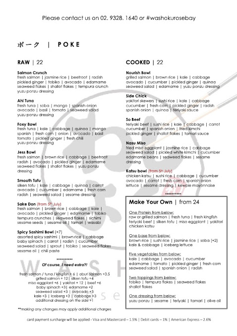 Menu Washoku - 2