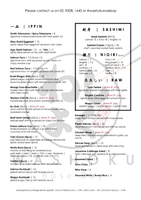 Menu Washoku - 3