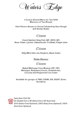 Menu Water's Edge Canberra - 2