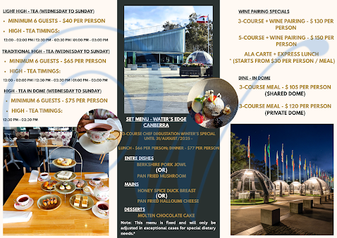 Menu Water's Edge Canberra - 4