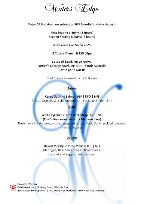 Menu Water's Edge Canberra - 7