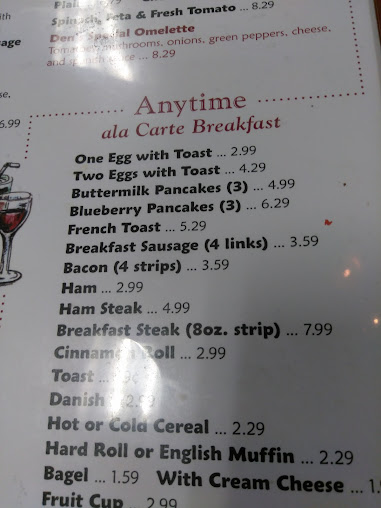 Menu Wayside Family Restaurant - 0