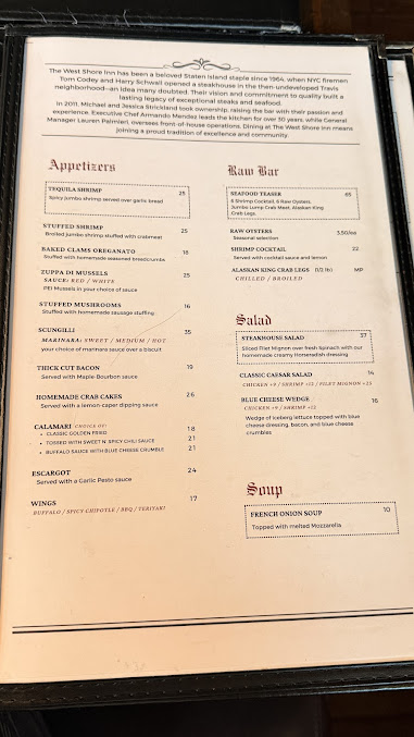 Menu West Shore Inn Steakhouse - 0