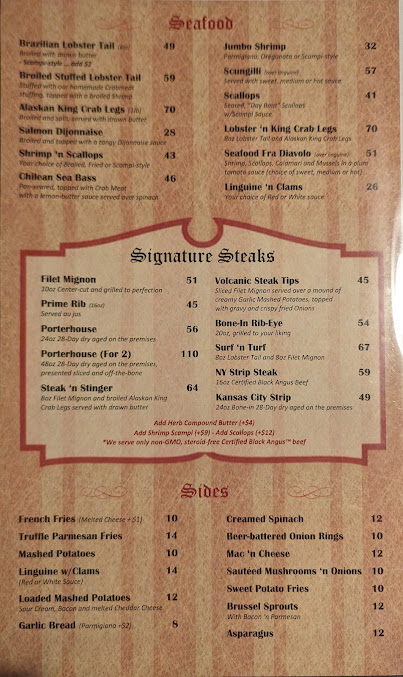 Menu West Shore Inn Steakhouse - 1