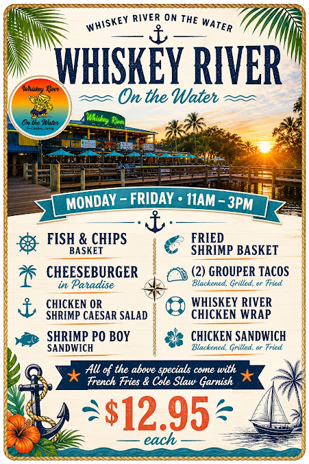 Menu Whiskey River On The Water - 1