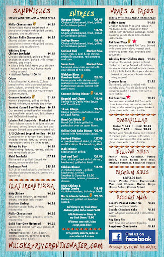 Menu Whiskey River On The Water - 3