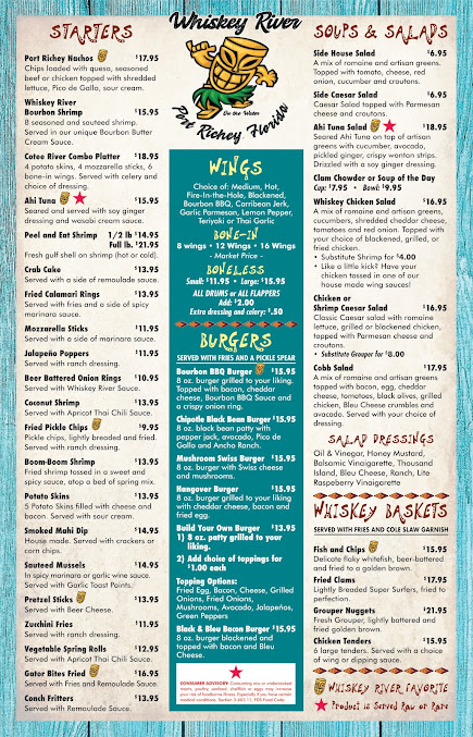 Menu Whiskey River On The Water - 4