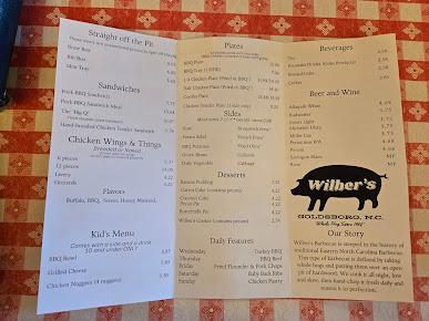 Menu Wilber's Barbecue - 2