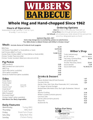 Menu Wilber's Barbecue - 8