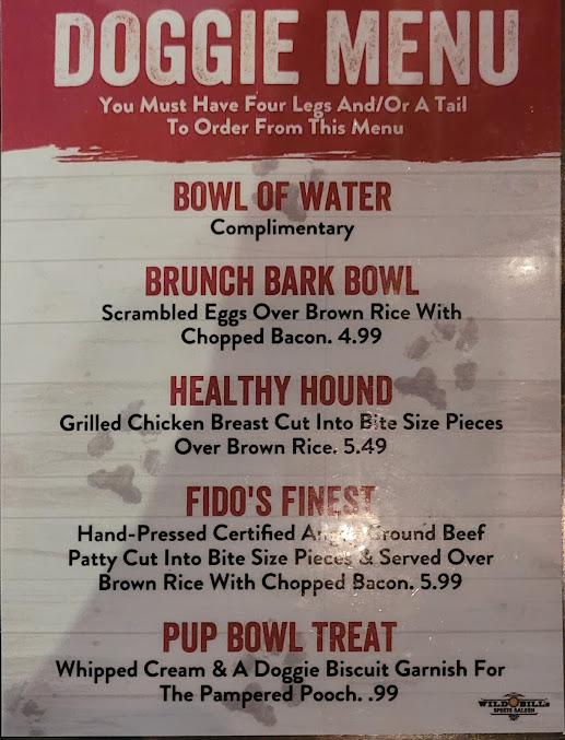 Menu Wild Bills Sports Saloon Woodbury - 6