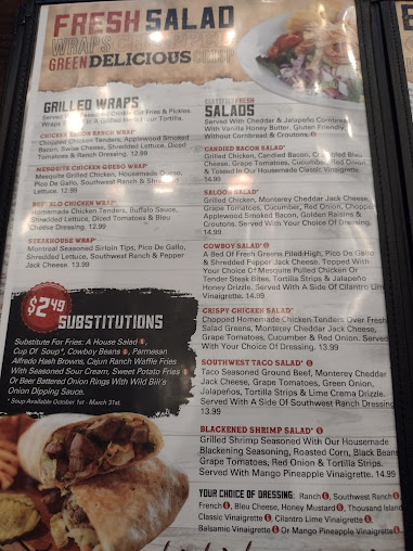 Menu Wild Bills Sports Saloon Woodbury - 7