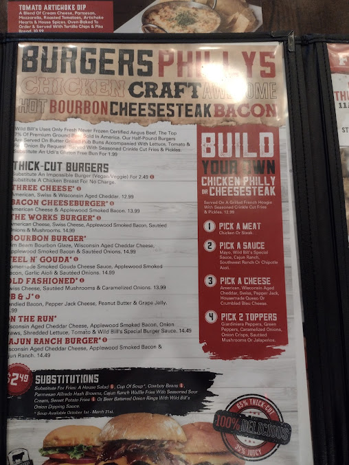 Menu Wild Bills Sports Saloon Woodbury - 8