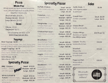Menu Wileys New York Style Pizza - 1