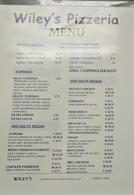 Menu Wileys New York Style Pizza - 4