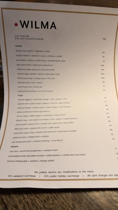 Menu Wilma - 1