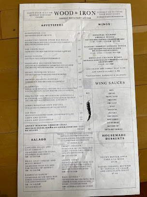 Menu Wood Iron Gameday Restaurant And Bar - 0