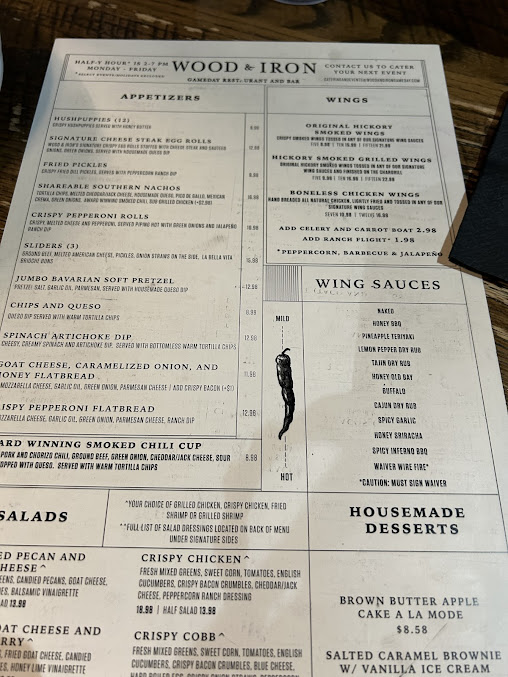 Menu Wood Iron Gameday Restaurant And Bar - 3