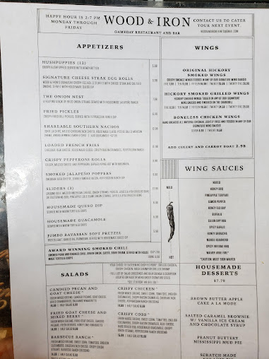 Menu Wood Iron Gameday Restaurant And Bar - 6