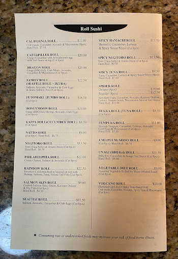 Menu Yanagi Sushi - 1