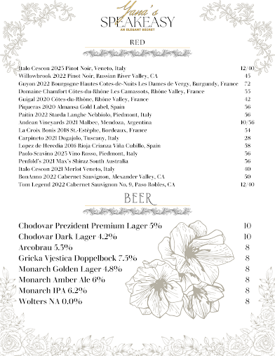 Menu Yana's Speakeasy - 1