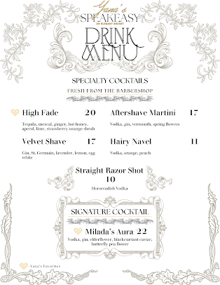 Menu Yana's Speakeasy - 6