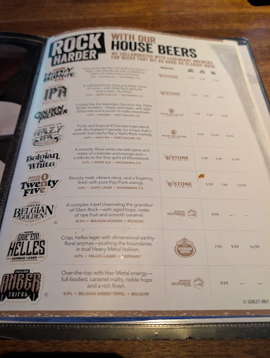 Menu Yard House - 2