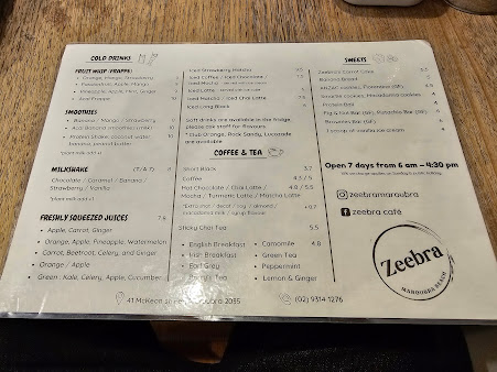Menu Zeebra Cafe - 1