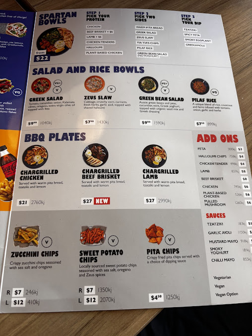 Menu Zeus Street Greek Waverley - 1