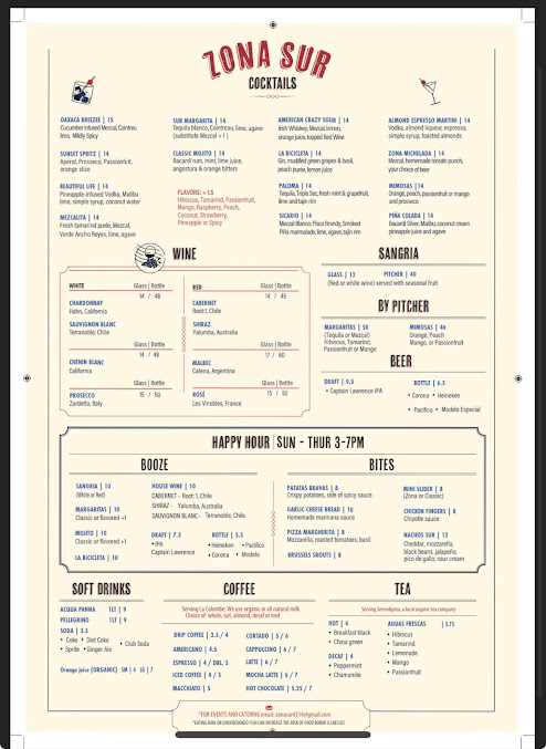 Menu Zona Sur Bar Bistro - 3