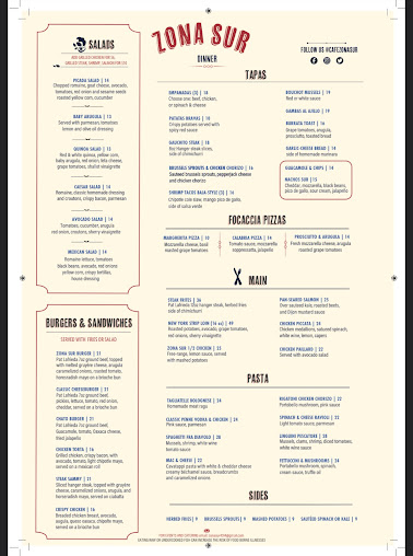 Menu Zona Sur Bar Bistro - 8