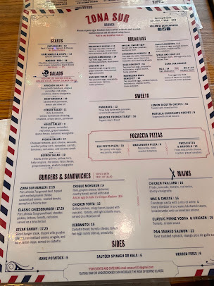 Menu Zona Sur Bar Bistro - 9